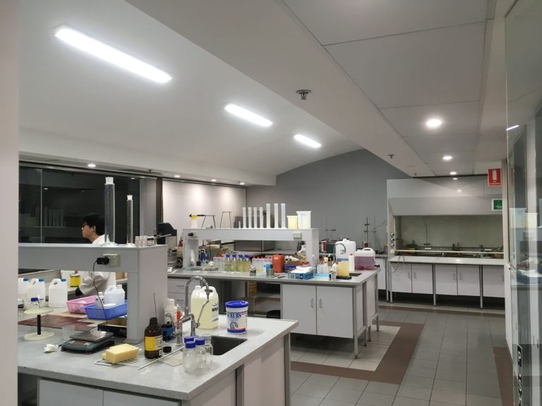 LED Fluorescent Battens in Laboratory