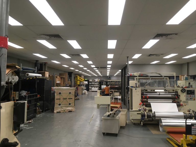 Production space with LED Panels